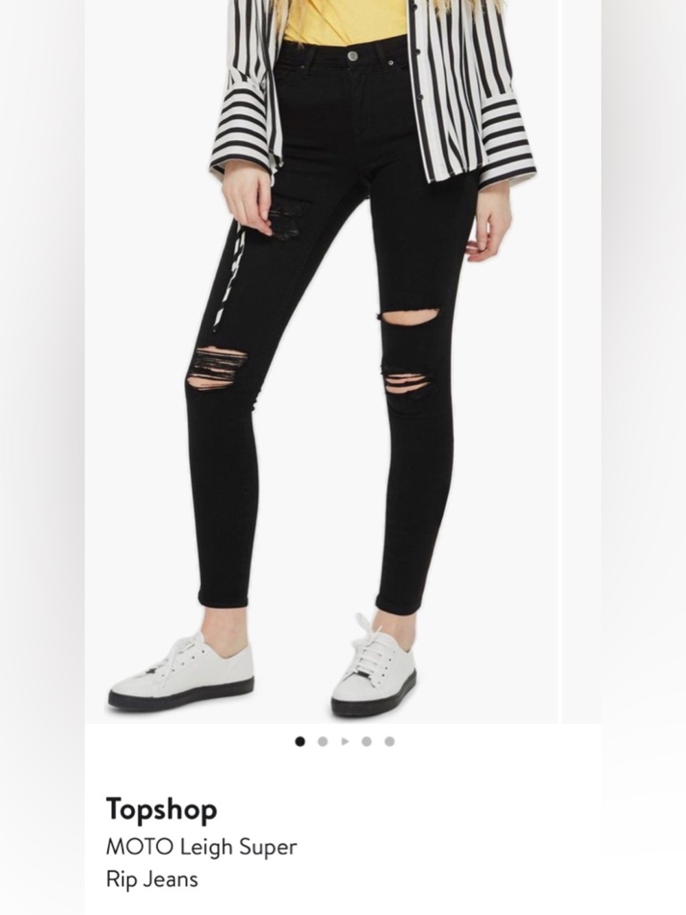 Topshop Black MOTO Leigh Super Rip Skinny Jeans - Women 28 x 32